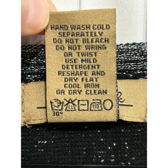 Peck & Peck Weekend Womens Gray Metallic Batwing Sweater Top Button Detail Sz XL - Picture 7 of 8